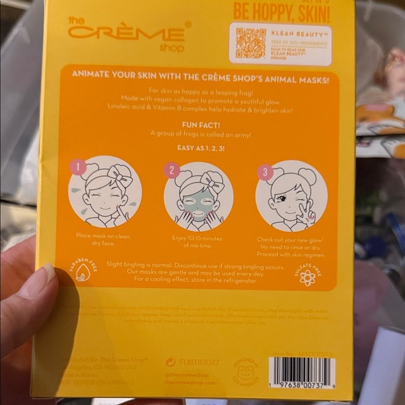 The Crème Shop Be Hoppy, Skin! Animated Frog Face Mask - Yellow & Green - Picture 2 of 2
